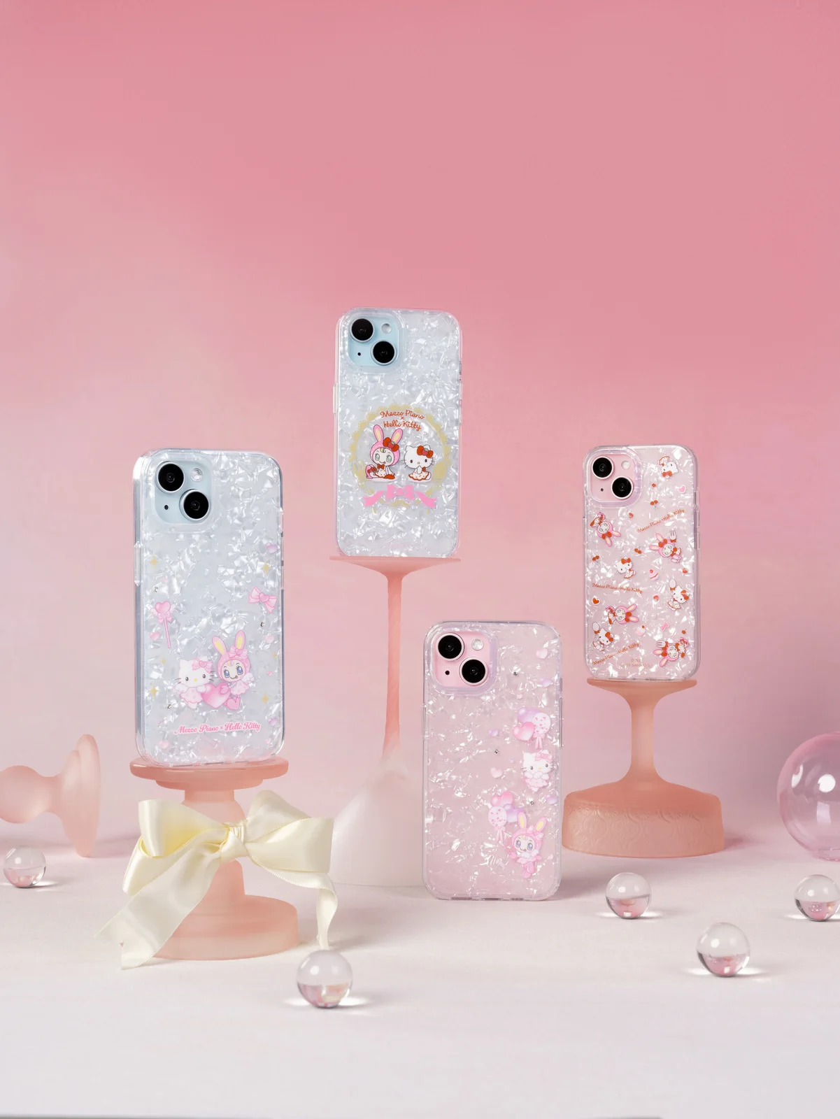 Hello Kitty × Mezzo Piano 联名贝壳纹手机壳｜少女风电商产品摄影