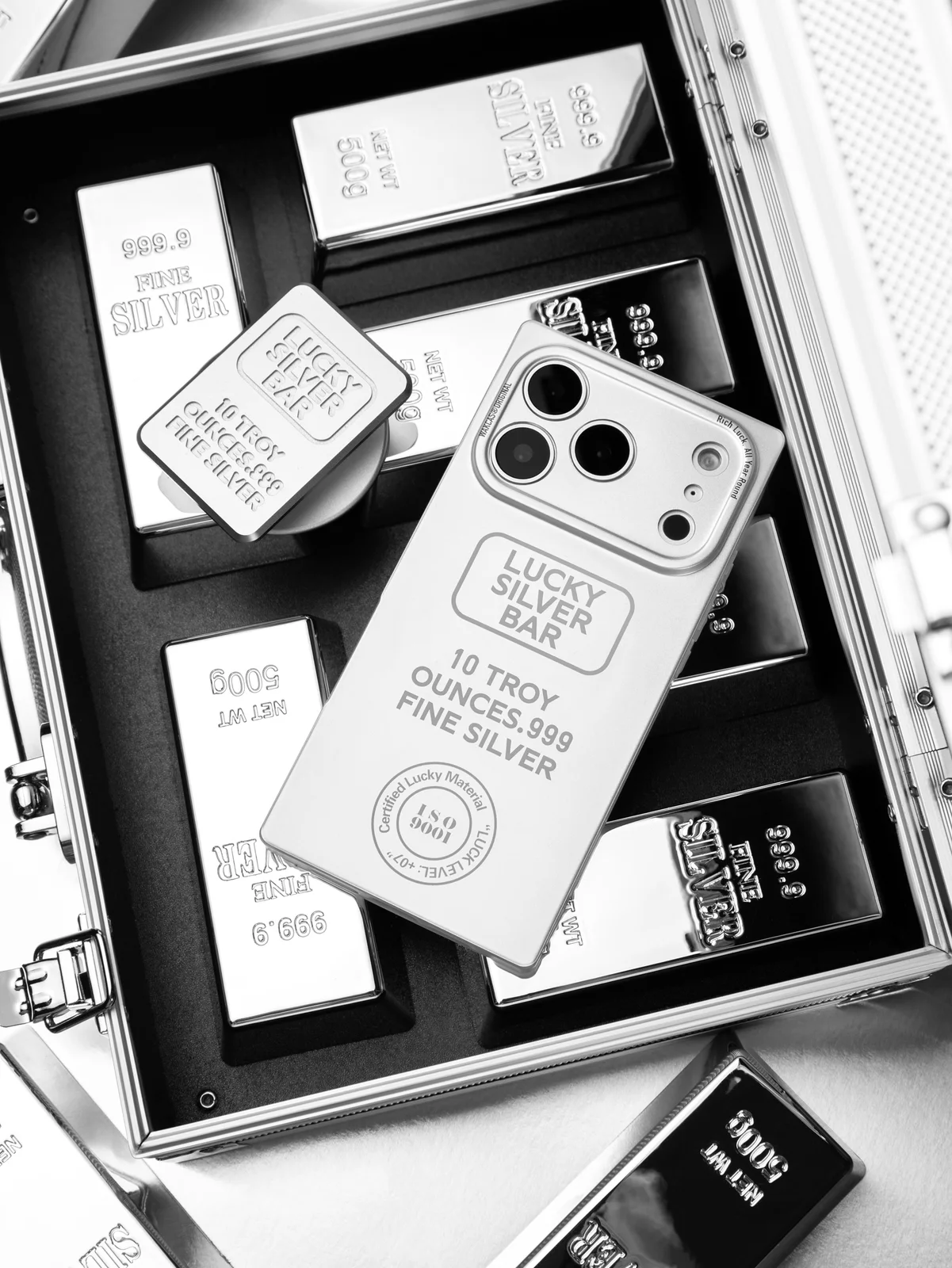 Lucky Silver Bar 银条主题手机壳｜轻奢金属风商业摄影